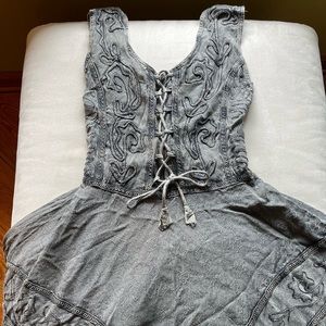 grey boho floor length dress